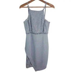 Soieblu Periwinkle Blue Purple Mini Dress Lace Detailing Women's Size M